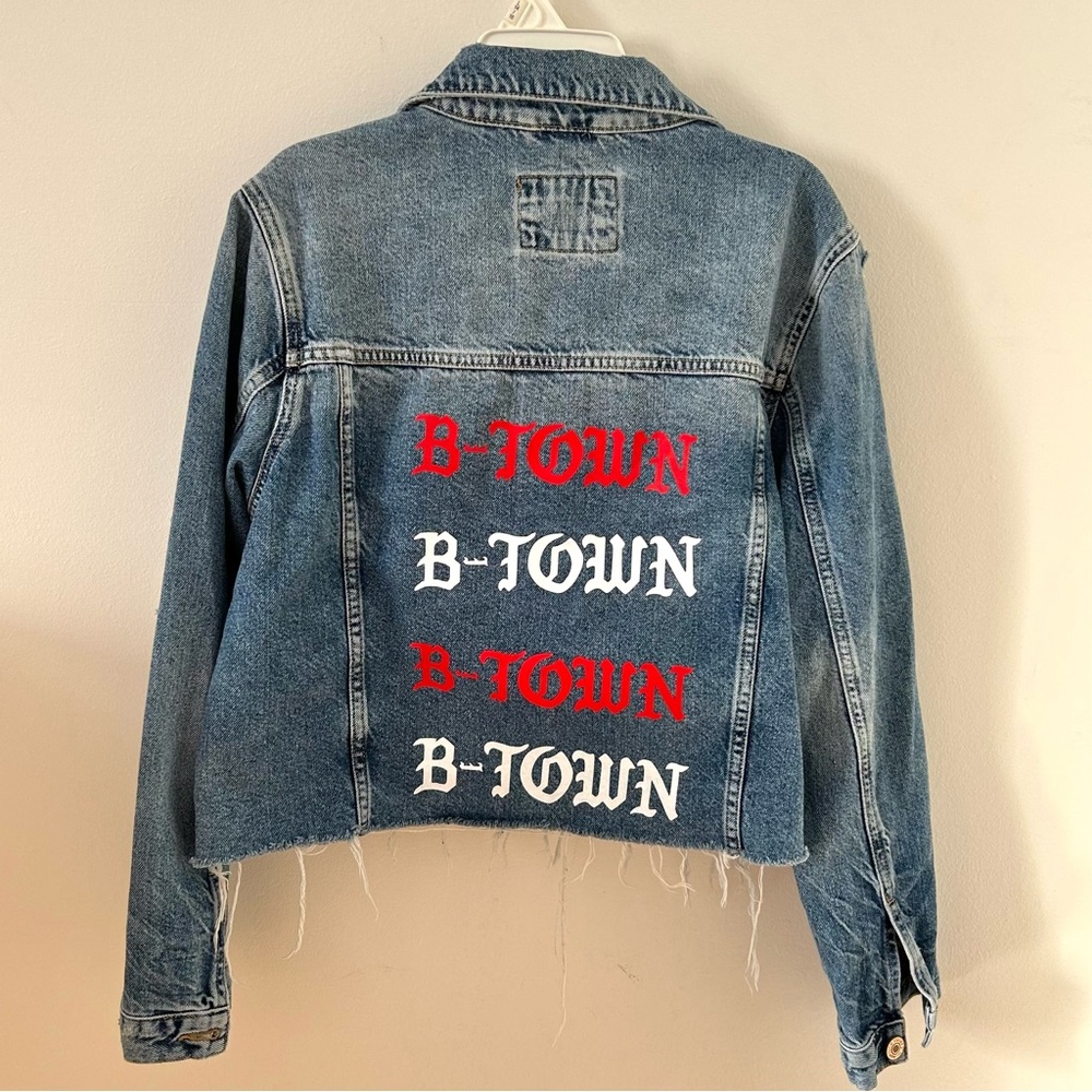 ‼️🔴⚪️IU VINTAGE DEMIN JEAN JACKET HOOSIERS INDIANA UNIVERSITY GAMEDAY BTOWN‼️